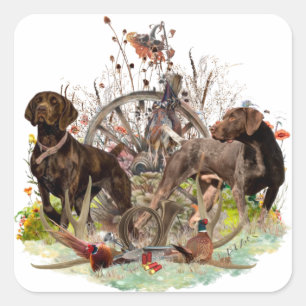 Duitse Shorthaired Pointer Vierkante Sticker