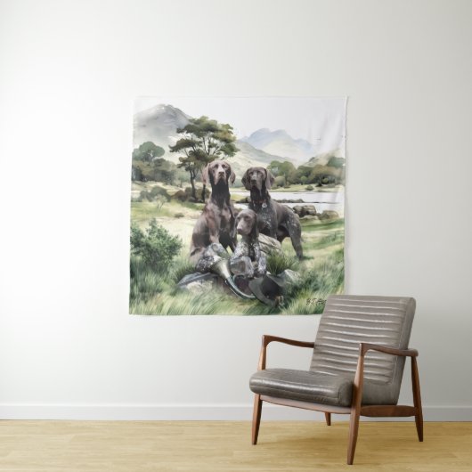 Duitse Shorthaired Pointer Wandkleed (In situ)