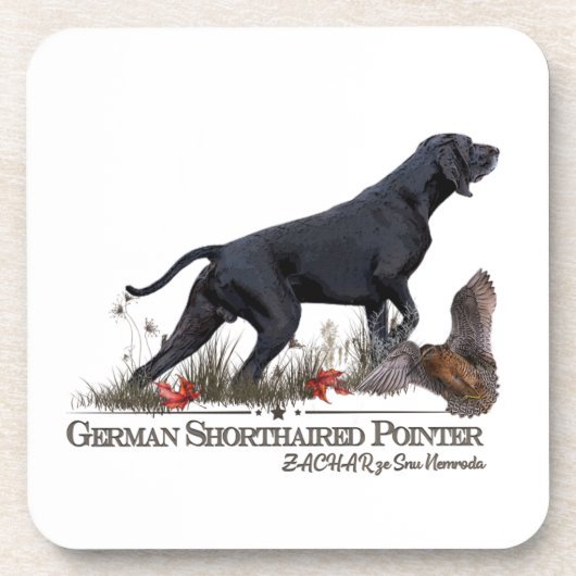 Duitse Shorthaired Pointer, ZACHAR Tapestry Poster Bier Onderzetter (Voorkant)