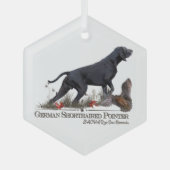Duitse Shorthaired Pointer, ZACHAR Tapestry Poster Glas Ornament (Voorkant)
