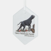 Duitse Shorthaired Pointer, ZACHAR Tapestry Poster Glas Ornament (Voorkant links)