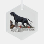 Duitse Shorthaired Pointer, ZACHAR Tapestry Poster Glas Ornament (Achterkant)