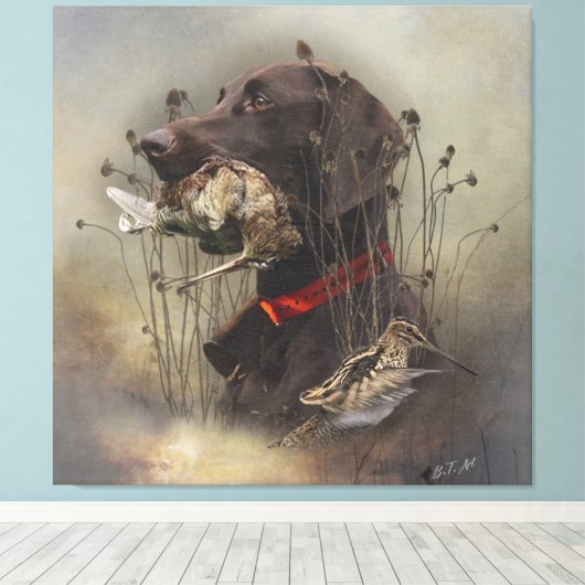 Duitse Shorthaired Pointers Canvas Afdruk (Insitu (Houten vloer))