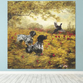 Duitse Shorthaired Pointers Canvas Afdruk (Insitu (Houten vloer))