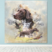 Duitse Shorthaired Pointers Canvas Afdruk (Insitu (Houten vloer))