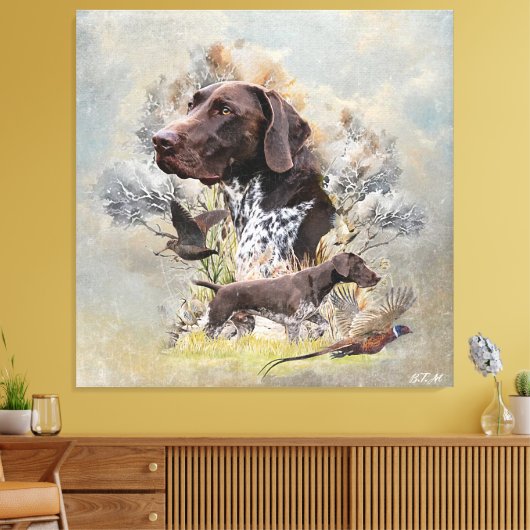 Duitse Shorthaired Pointers Canvas Afdruk (Insitu (Woonkamer))