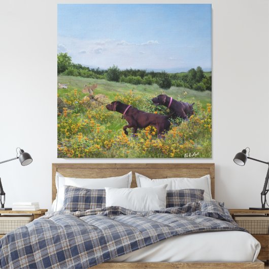 Duitse Shorthaired Pointers Canvas Afdruk (Insitu (Slaapkamer))