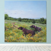 Duitse Shorthaired Pointers Canvas Afdruk (Insitu (Houten vloer))