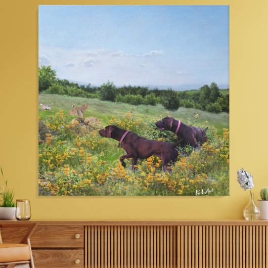 Duitse Shorthaired Pointers Canvas Afdruk (Insitu (Woonkamer))