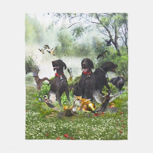 Duitse Shorthaired Pointers Fleece Deken (Voorkant)