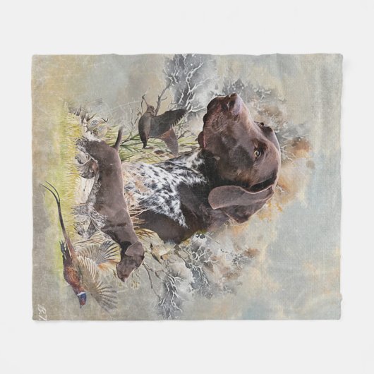 Duitse Shorthaired Pointers Fleece Deken (Voorkant (Horizontaal))