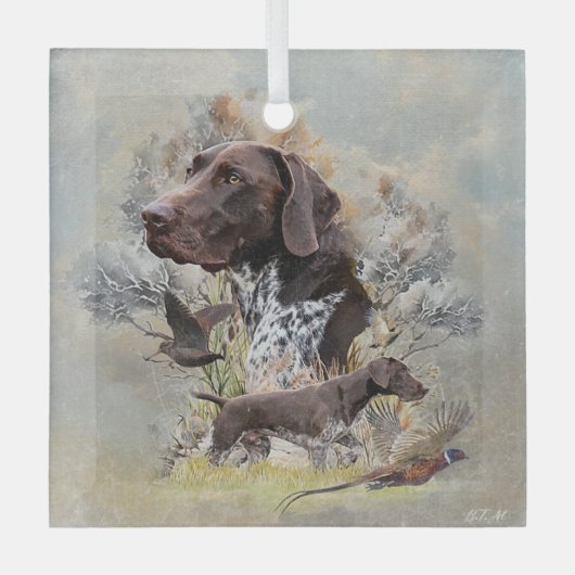 Duitse Shorthaired Pointers Glas Ornament (Voorkant)