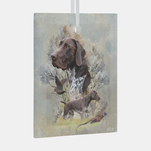 Duitse Shorthaired Pointers Glas Ornament (Voorkant Rechts)