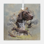 Duitse Shorthaired Pointers Glas Ornament (Achterkant)