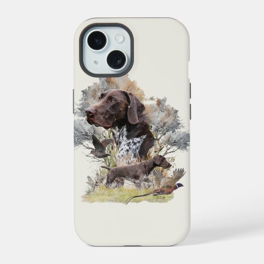 Duitse Shorthaired Pointers iPhone 15 Case (Achterkant)