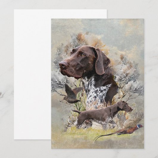 Duitse Shorthaired Pointers Kaart (Voorkant / Achterkant)