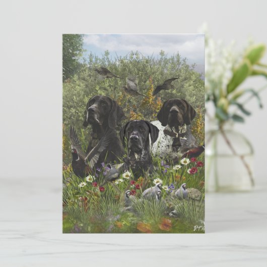 Duitse Shorthaired Pointers Kaart (Staand voorkant)