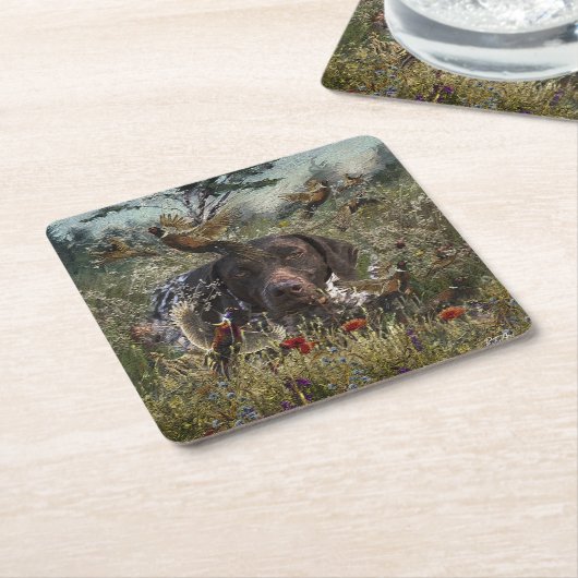 Duitse Shorthaired Pointers Kartonnen Onderzetters (Schuin)