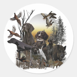 Duitse Shorthaired Pointers Ronde Sticker