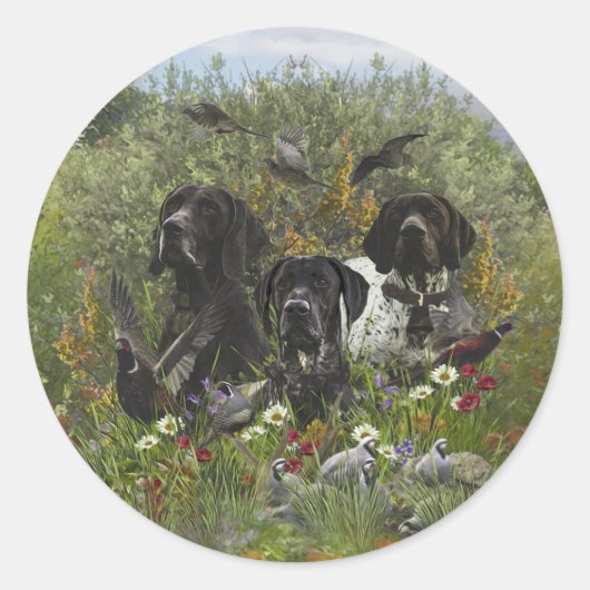 Duitse Shorthaired Pointers Ronde Sticker (Voorkant)