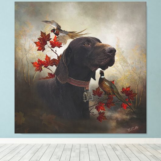 Duitse Shorthaired Pointers (SAP) Canvas Afdruk (Insitu (Houten vloer))