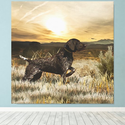 Duitse Shorthaired Pointers (SAP) Canvas Afdruk (Insitu (Houten vloer))