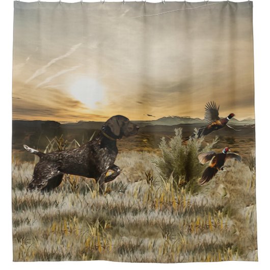 Duitse Shorthaired Pointers (SAP) Douchegordijn (Voorkant)