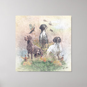 Duitse Shorthaired Pointers (SAP), een jachtfauna Canvas Afdruk