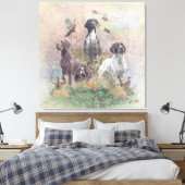 Duitse Shorthaired Pointers (SAP), een jachtfauna Canvas Afdruk (Insitu (Slaapkamer))
