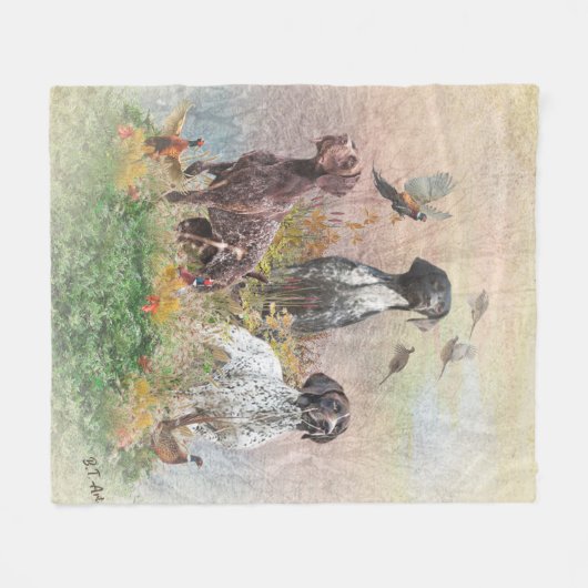 Duitse Shorthaired Pointers (SAP), een jachtfauna Fleece Deken (Voorkant (Horizontaal))