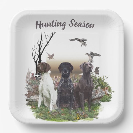 Duitse Shorthaired Pointers (SAP), een jachtfauna Papieren Bordje (Voorkant)