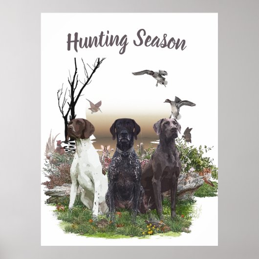 Duitse Shorthaired Pointers (SAP), een jachtfauna Poster (Voorkant)