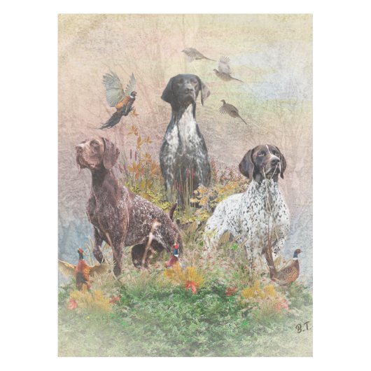 Duitse Shorthaired Pointers (SAP), een jachtfauna Tafelkleed (Voorkant)