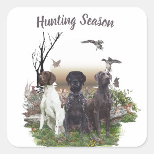 Duitse Shorthaired Pointers (SAP), een jachtfauna Vierkante Sticker