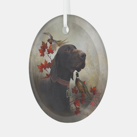 Duitse Shorthaired Pointers (SAP) Glas Ornament (Voorkant links)