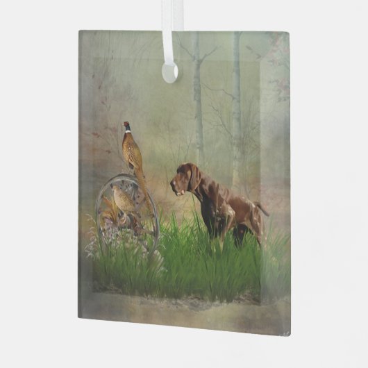 Duitse Shorthaired Pointers (SAP) Glas Ornament (Voorkant links)