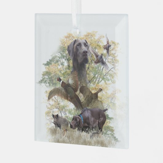 Duitse Shorthaired Pointers (SAP) Glas Ornament (Voorkant links)