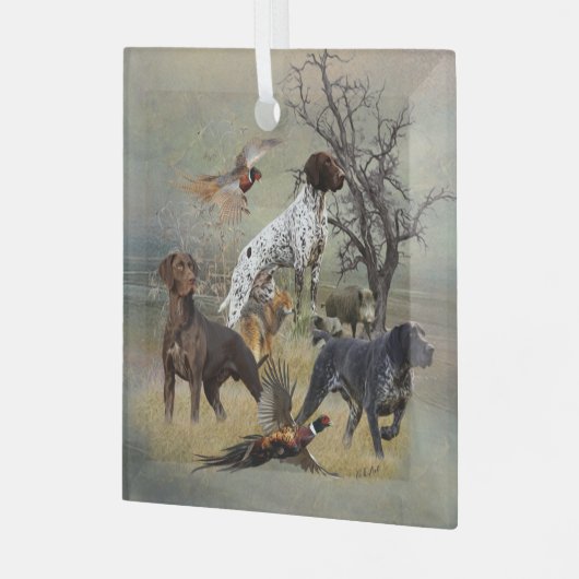 Duitse Shorthaired Pointers (SAP) Glas Ornament (Voorkant links)