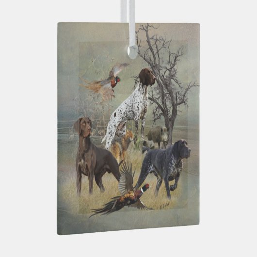 Duitse Shorthaired Pointers (SAP) Glas Ornament (Voorkant Rechts)