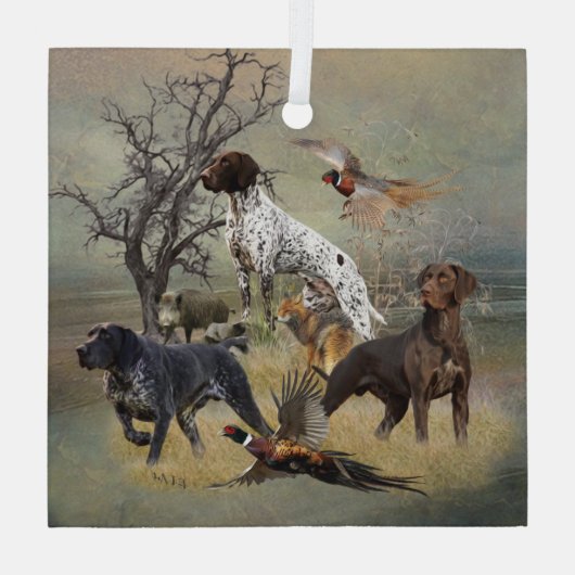 Duitse Shorthaired Pointers (SAP) Glas Ornament (Achterkant)