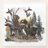 Duitse Shorthaired Pointers (SAP) Glazen Onderzetter (Voorkant)