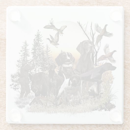 Duitse Shorthaired Pointers (SAP) Glazen Onderzetter (Achterkant)