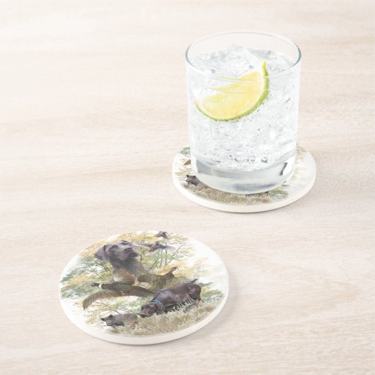 Duitse Shorthaired Pointers (SAP) Zandsteen Onderzetter (Zijkant)