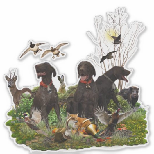 Duitse Shorthaired Pointers Sticker (Voorkant)