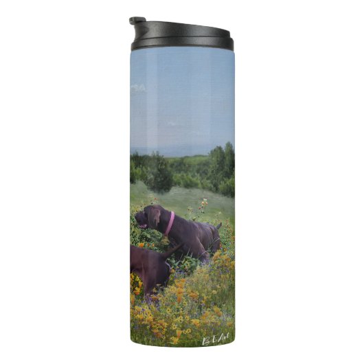 Duitse Shorthaired Pointers Thermosbeker (Geroteerd rechts)