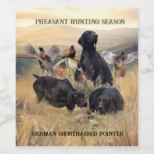 Duitse Shorthaired Pointers Wijn Etiket (Enkel label)