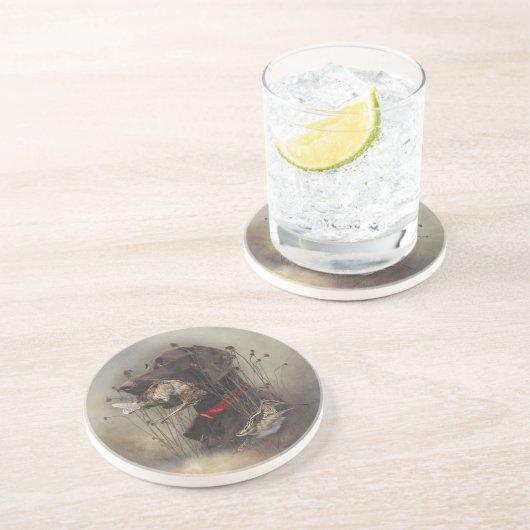 Duitse Shorthaired Pointers Zandsteen Onderzetter (Zijkant)