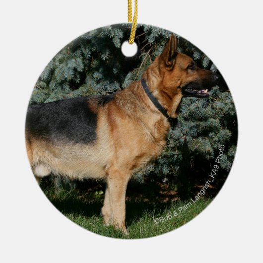 Duitse Show Shepherd Keramisch Ornament (Voorkant)