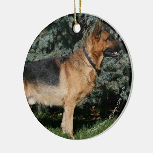 Duitse Show Shepherd Keramisch Ornament (Links)