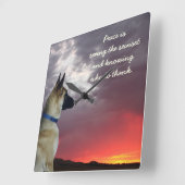 Duitse Sjepherd Sunset Wall Klok met citaat (Hoek)